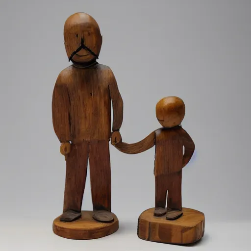 Image similar to Sculpture wooden of a father guiding his daughter