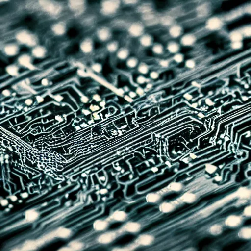 Prompt: tilt-shift photograph of silicon valley buildings that looks like chips on a circuit board