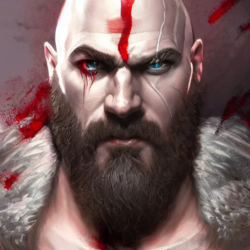 Epic portrait of christopher judge as kratos, unreal, Stable Diffusion