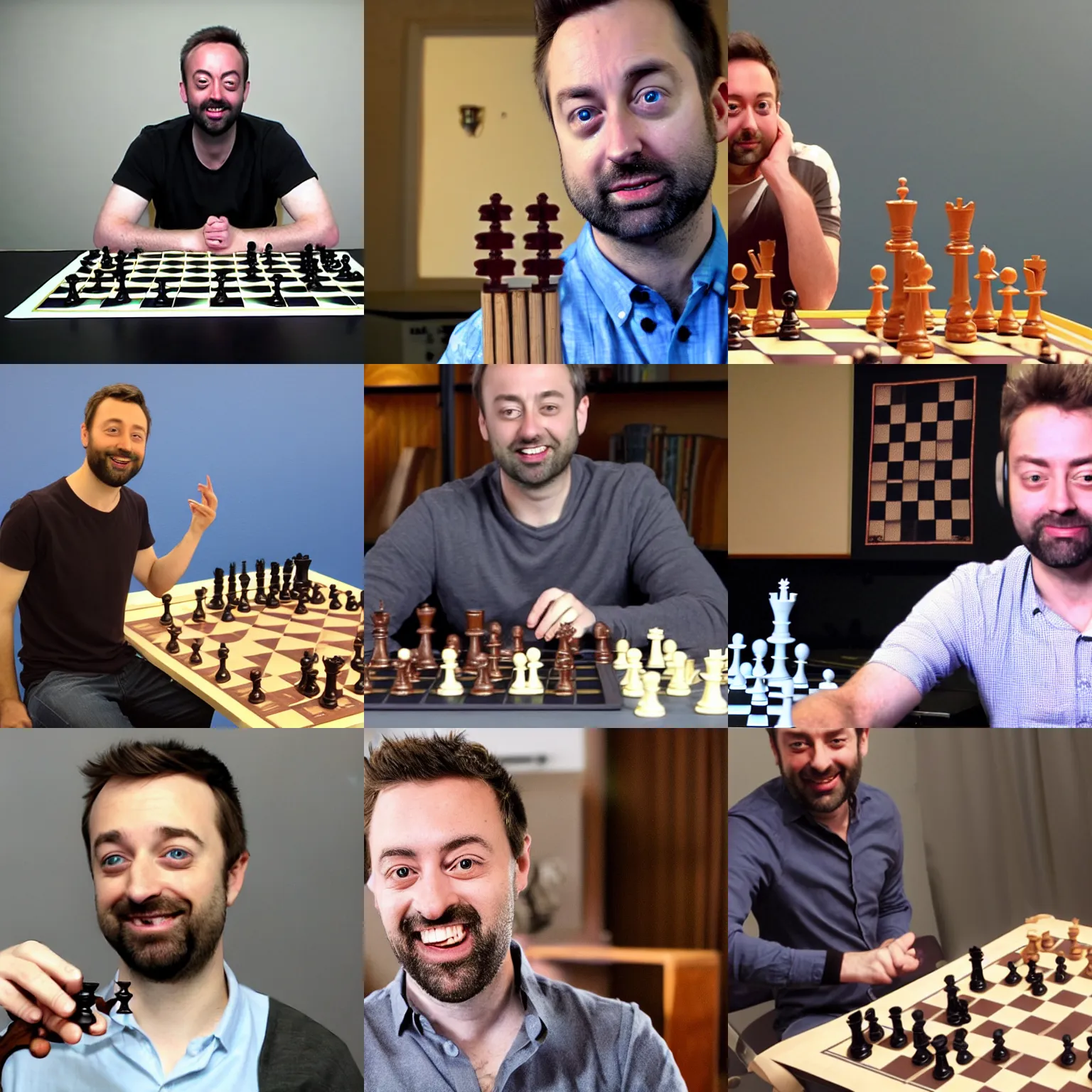 Prompt: derek from veritasium challenges you to a game of chess