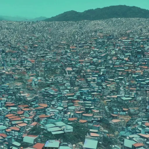 Prompt: a planet as seen from space made of favela, cinematic