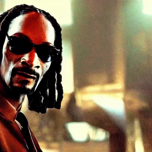 Prompt: snoop dogg as neo from the matrix, movie poster, highly detailed, matrix background