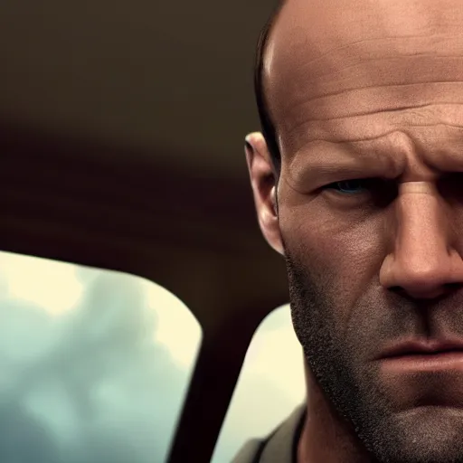 Image similar to if jason Statham was the hulk, cinematic, epic, cool, photo realistic, 4k, high detail