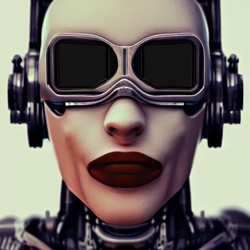 Prompt: portrait of robot, cyberpunk, ultra realistic