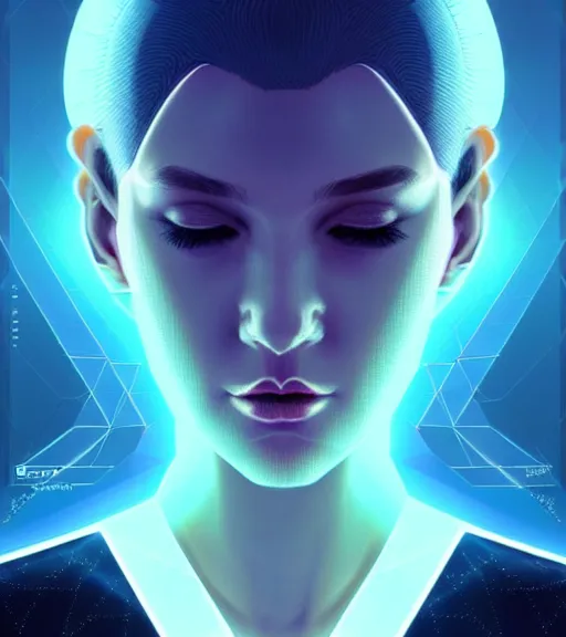 Image similar to symmetry!! russian prince of technology, solid cube of light, hard edges, product render retro - futuristic poster scifi, lasers and neon circuits, beautiful russian princess, intricate, elegant, highly detailed, digital painting, artstation, concept art, smooth, sharp focus, illustration, dreamlike, art by artgerm