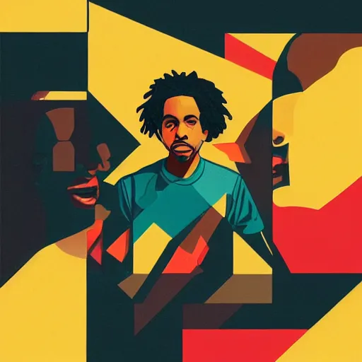 Image similar to Album Art for Earl Sweatshirt, \'Android\' 3d shapes, Vector art, by Sachin Teng, Trending on artstation