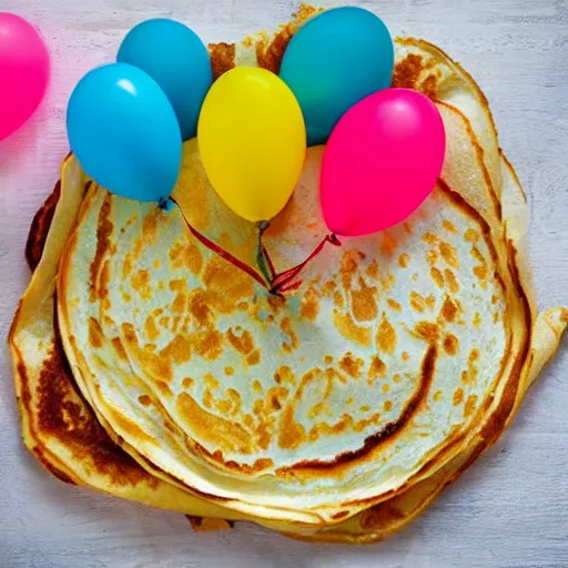 Image similar to photo of a breton crepe with birthday balloons