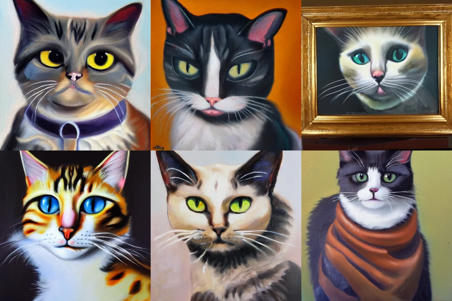 Prompt: An oil painting of a cat