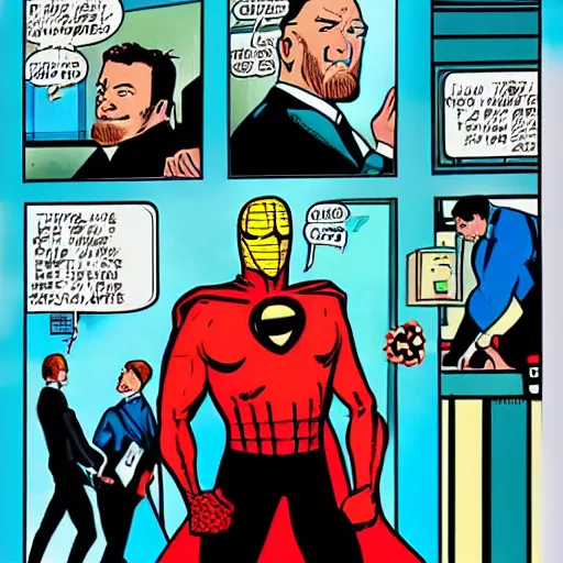 Prompt: comic book superhero who is secretly a stock broker