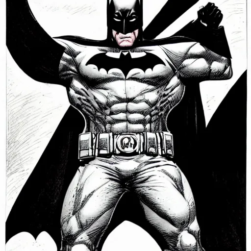 Prompt: DC Batman highly detailed pencil and ink sketch with comic hatching by David Finch