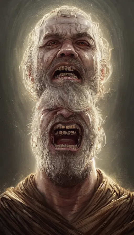 Image similar to ugly smile, rough and ugly male, fame of thrones, lord of daggers, neon, fibonacci, sweat drops, insane, intricate, highly detailed, digital painting, artstation, concept art, smooth, sharp focus, illustration, Unreal Engine 5, 8K, art by artgerm and greg rutkowski and alphonse mucha