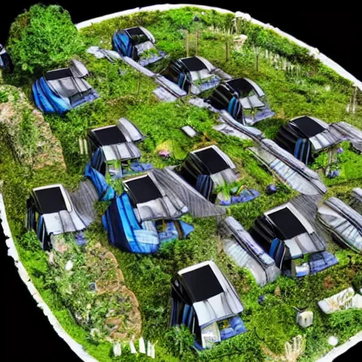 Prompt: eco - village solarpunk style