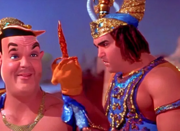 Image similar to film still of sinbad david adkins as a genie in a kids movie 1 9 9 2