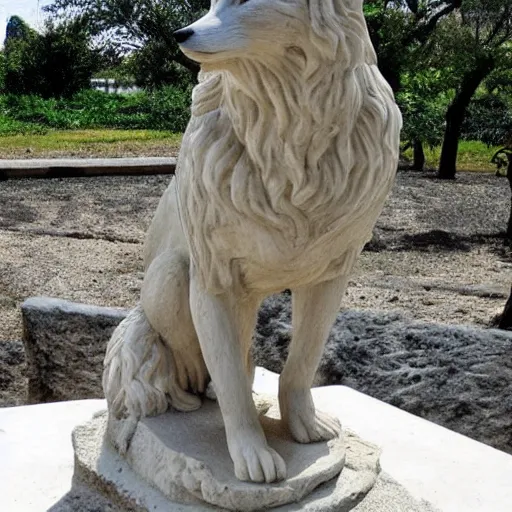 Prompt: greek statue of a fox