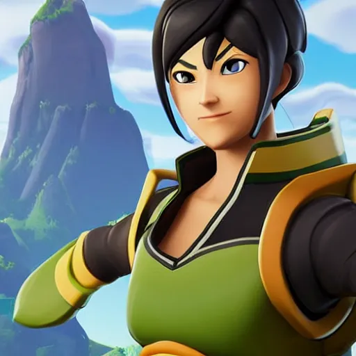 Image similar to toph beifong in fortnite, character render, full body shot, highly detailed, in game render