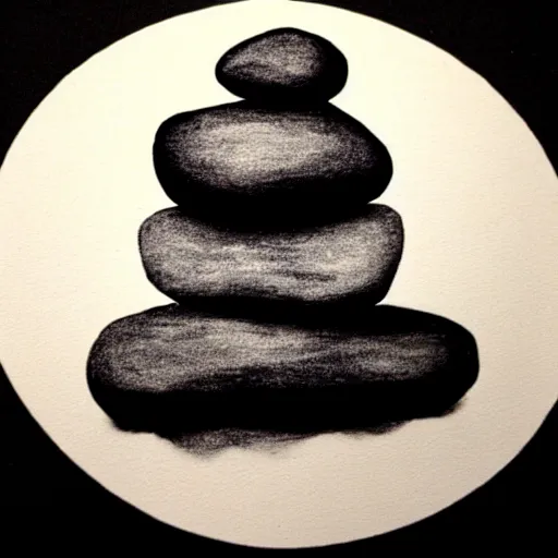 Image similar to zen cairn ink