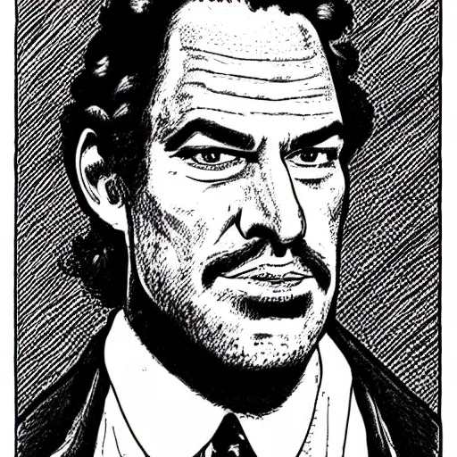 Prompt: a portrait of Steven Segal drawn by Robert Crumb