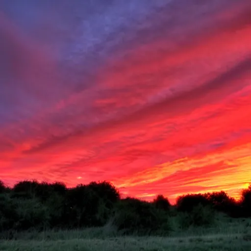 Prompt: sunset clouds looking like screaming chucky doll