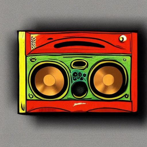 Image similar to a boom box by vincent van gogh, digital art, trending on artstation