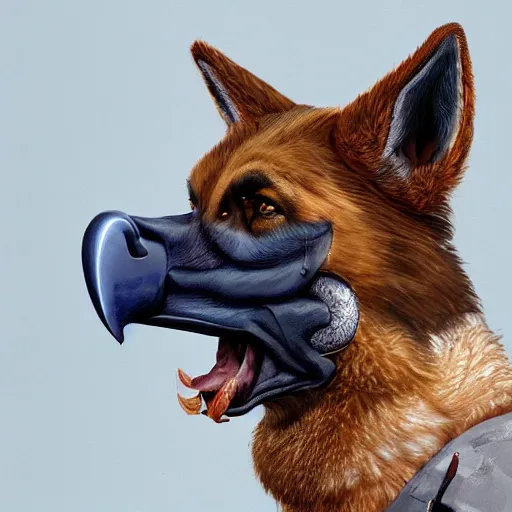 Image similar to a humanoid german shepherd beast - man posing as a eagle scout, highly detailed, digital painting, artstation, concept art, smooth, sharp focus, illustration, art by wlop