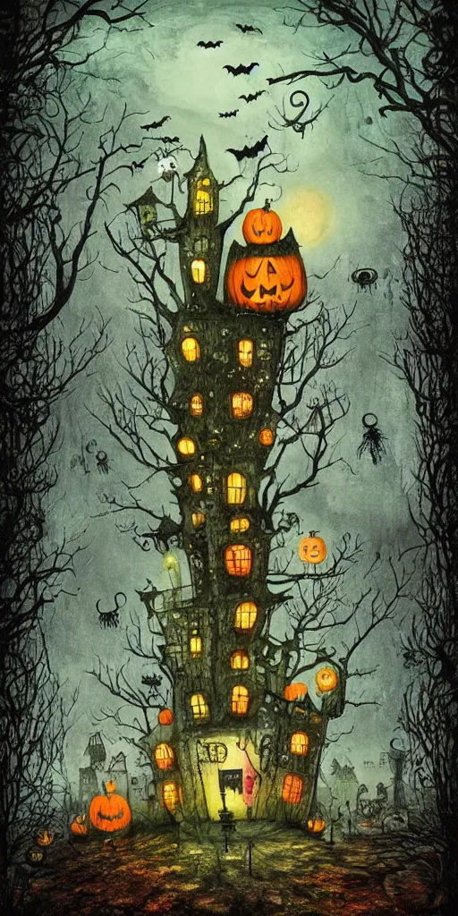 Image similar to a halloween scene by alexander jansson