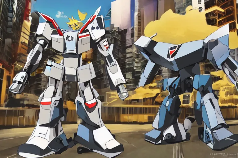 Image similar to giant mecha anime corgi