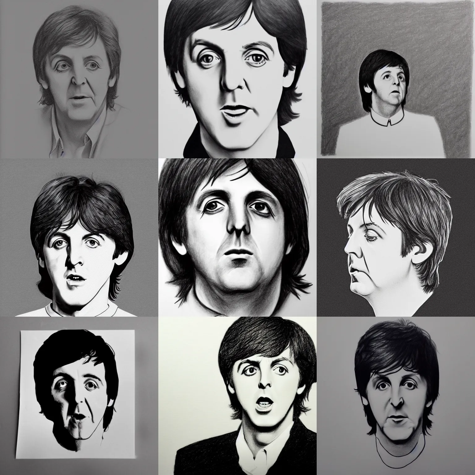 Prompt: minimalistic drawing of Paul McCartney