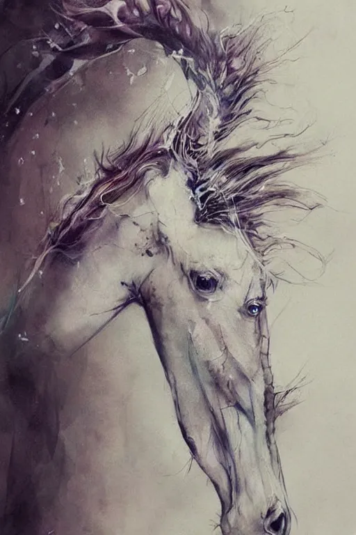 Image similar to seahorse, agnes cecile, beautiful, soft, smooth cfg = 3