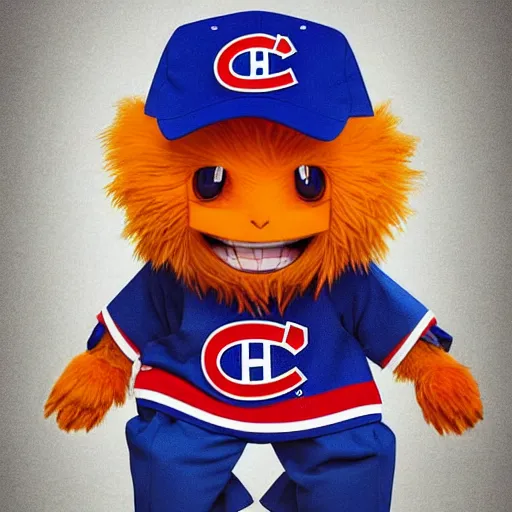 Image similar to anime Portrait of Youppi the Habs Montreal Canadiens Mascot as a very cute powerful and friendly pokemon in a Cheetos Ad, highly detailed anime, high evolution, 1990s, legendary, smooth, sharp focus, dynamic lighting, intricate, trending on ArtStation, cheetos pub, illustration pokemon, art by WLOP