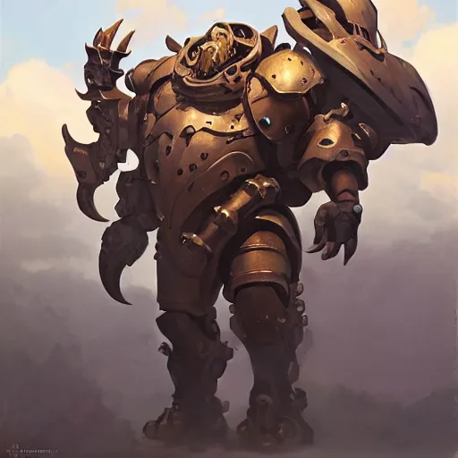 Image similar to greg manchess portrait painting of a huge armored cthulhu as overwatch character, medium shot, asymmetrical, profile picture, organic painting, sunny day, matte painting, bold shapes, hard edges, street art, trending on artstation, by huang guangjian and gil elvgren and sachin teng