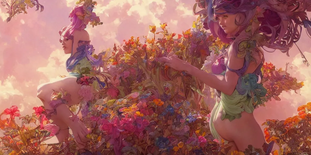Image similar to dreamscape, teletubbie, vivid colors, anatomical, art by artgerm and greg rutkowski and alphonse mucha and loish and wlop, highly detailed sculpture, intricate detailed, ommatidia, 8 k, cinematic atmosphere, post - processing