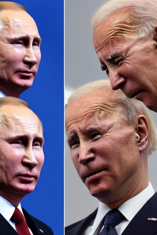 Prompt: Putin with half of his face is Biden, Highly detailed, face, 4k