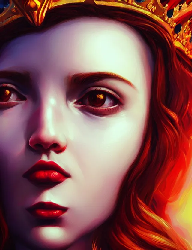 Image similar to blurred background. close-up portrait of a goddess in crown, by Alex Gross, Anato Finnstark and Alena Aenami. unreal engine