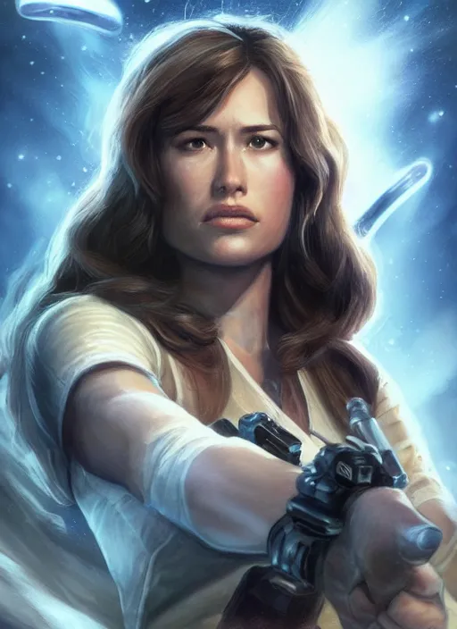 Image similar to face of jaina solo, jedi from star wars legends books, science fiction star wars space opera, insanely realistic and highly detailed portrait by tsuyoshi nagano, trending on artstation, great lighting