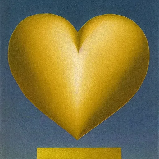 Prompt: the golden heart by René Magritte