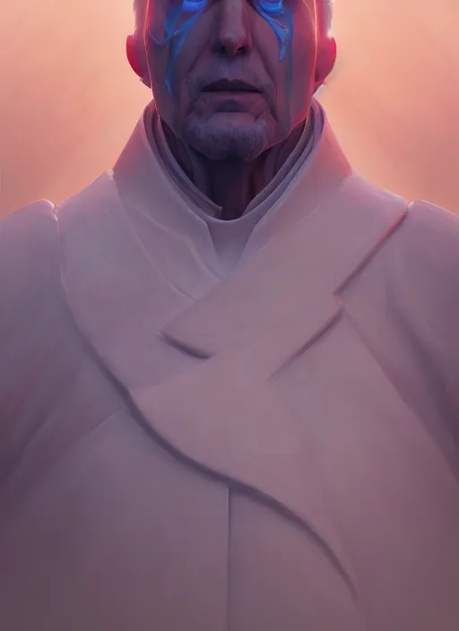 Image similar to The Futuristic Pope, extremely detailed digital painting, in the style of Fenghua Zhong and Ruan Jia and jeremy lipking and Peter Mohrbacher, mystical colors, rim light, beautiful Lighting, 8k, stunning scene, raytracing, octane, trending on artstation