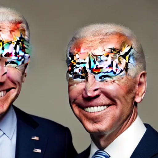 Image similar to A photo of joe biden teams up with a teenage joe biden, perfect faces, 50 mm, award winning photography