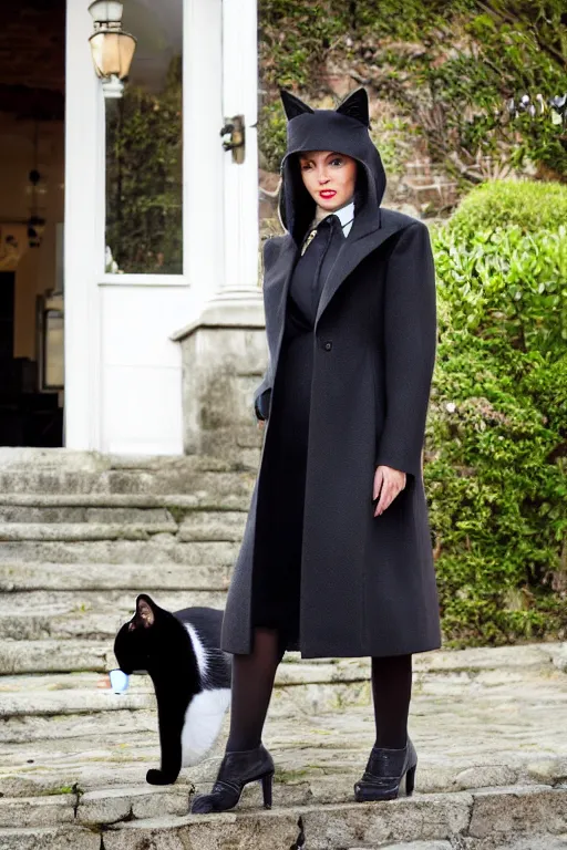 Image similar to cat wearing a formal overcoat leticia gillett