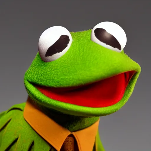 Prompt: Kermit the Frog mugshot 4k, DSLR, portrait, highly detailed