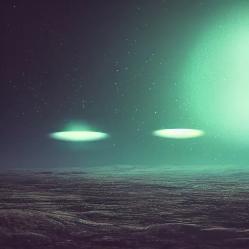 Image similar to grainy atmospheric alien landscape with glowing lights