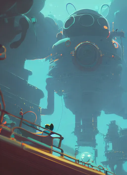 Image similar to deep sea, detailed, futuristic, cory loftis, james gilleard, atey ghailan, makoto shinkai, goro fujita, studio ghibli, rim light, exquisite lighting, clear focus, very coherent, plain background