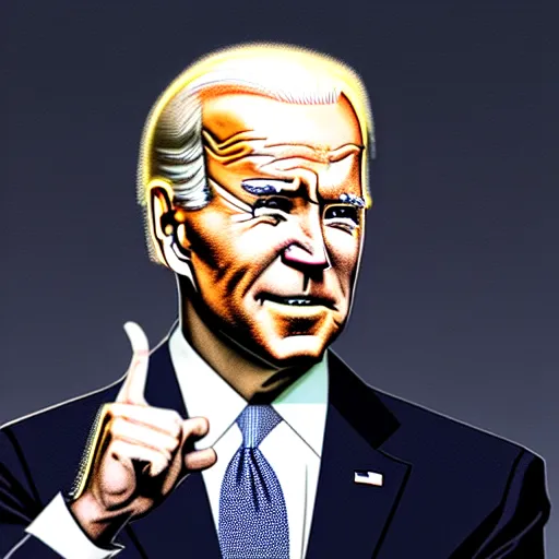 Image similar to Joe Biden standing with his arms crossed looking sinister, by Tsutomu Nihei, highly detailed