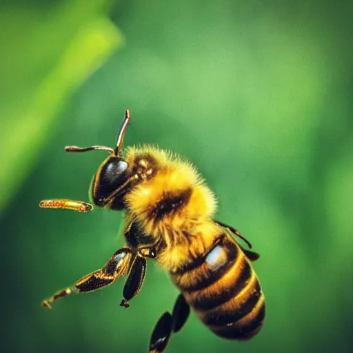 Prompt: “up close of honey bee”