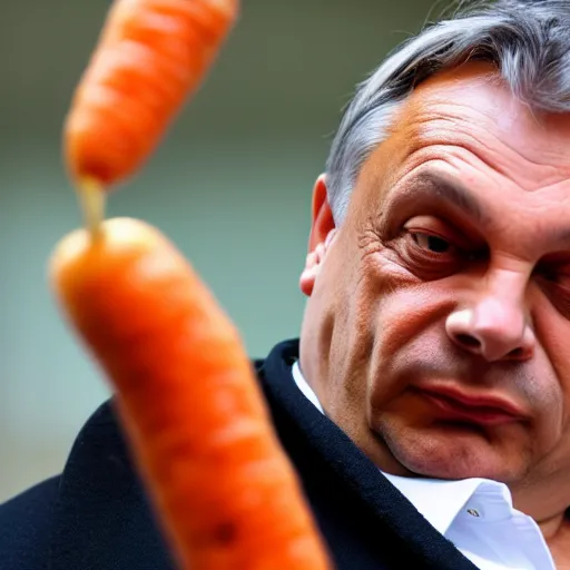 Prompt: viktor orban eating a carrot