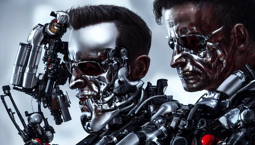 Prompt: T-800 Terminator as a toy, hyperdetailed, artstation, cgsociety, 8k