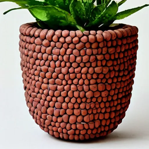 Prompt: a unique interesting pot made from connecting circles houseplants