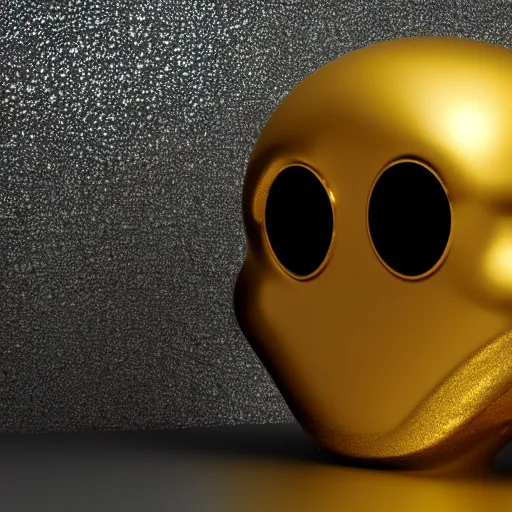 Prompt: sad golden emoji, full head shot, trending on artstation, octane render, insanely detailed, 8 k, hd