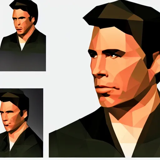 Image similar to low poly john travolta in goldeneye 64 cover art