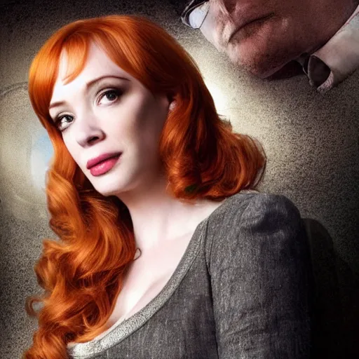 Image similar to from city of gold as christina hendricks, realistic,