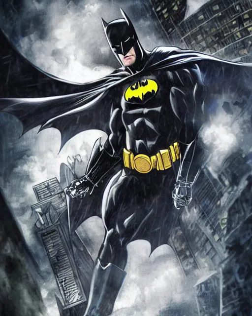 Image similar to Batman by Yoshitaka Amano 4k hyper detailed trending on artstation